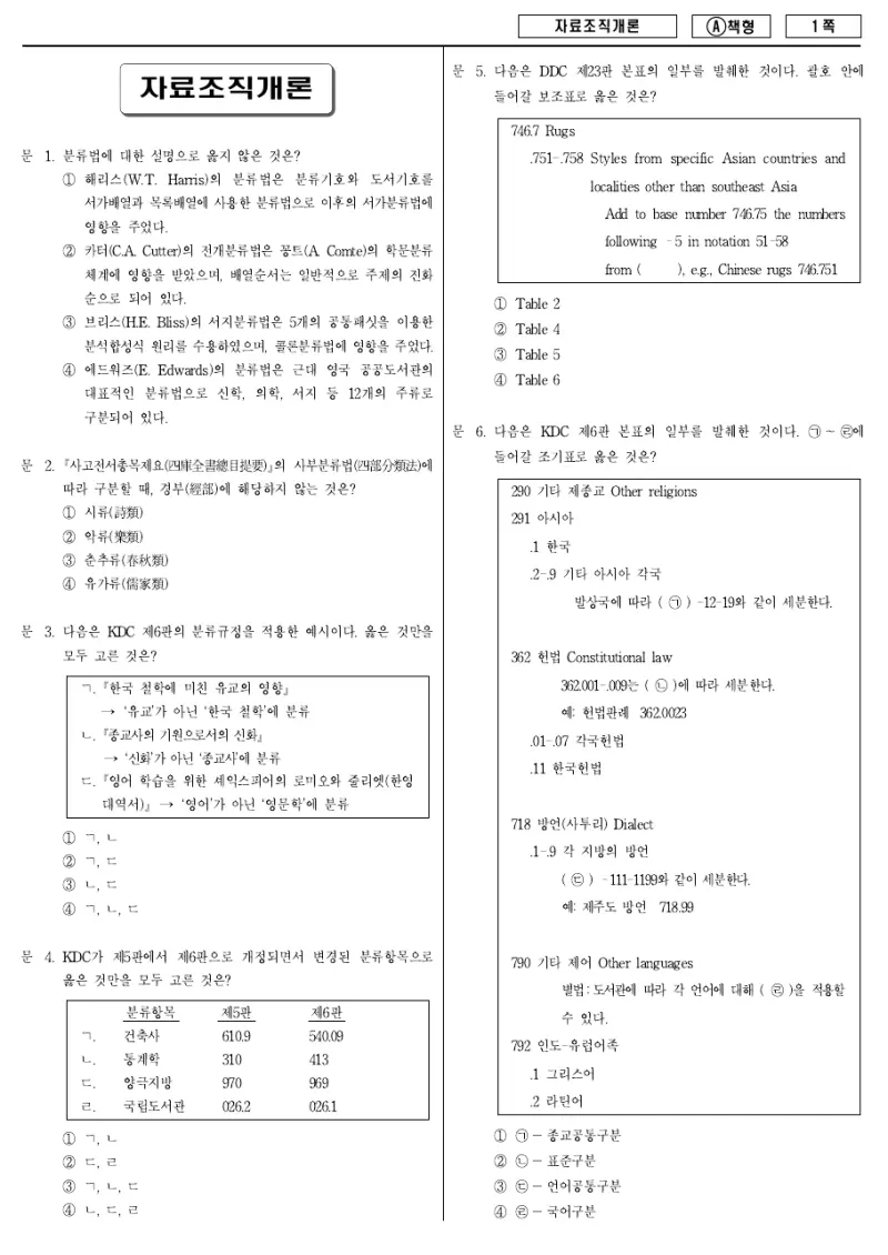 9급 지방직 자료조직개론 2016년 시험지 1쪽